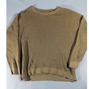 REI Co-op Wallace Lake WaffleKnit Cotton Sweater Xl 100% Cotton Relaxed Crewneck